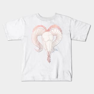 Aries Skull - Half colour Kids T-Shirt